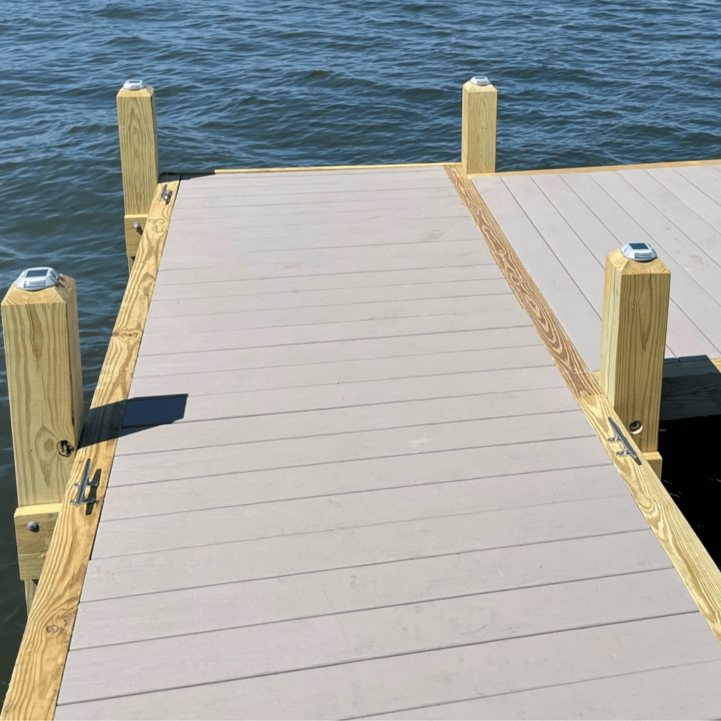 Cleats attached to pier to keep boats from floating away