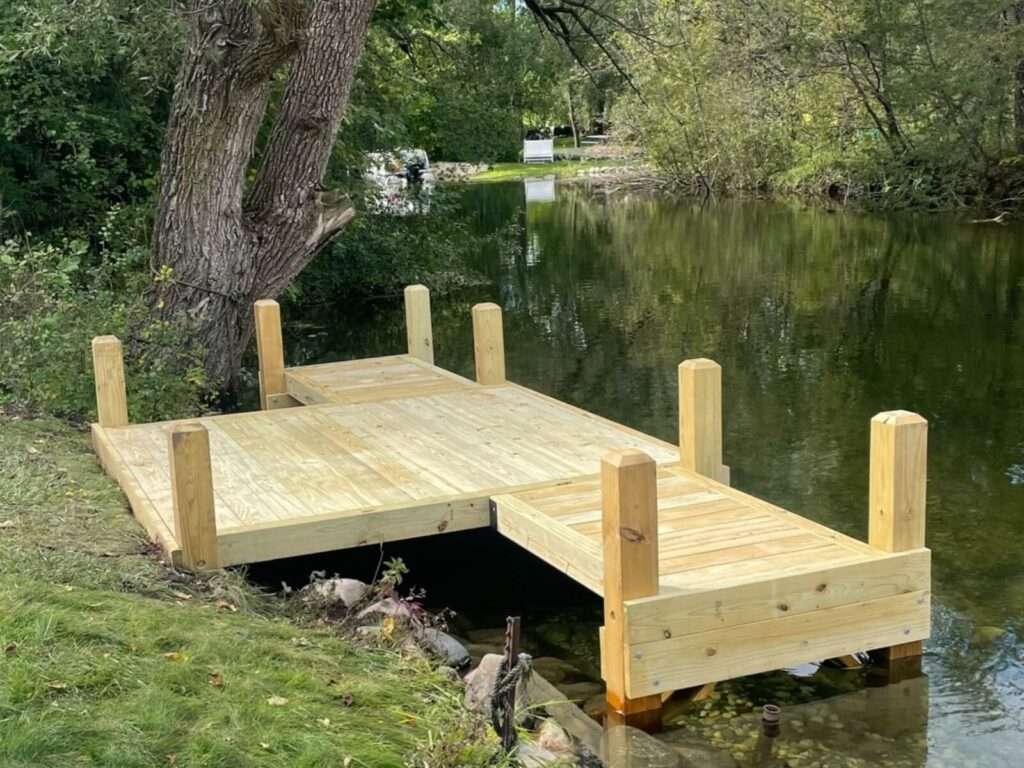 Kayak Pier on Oconomowoc River